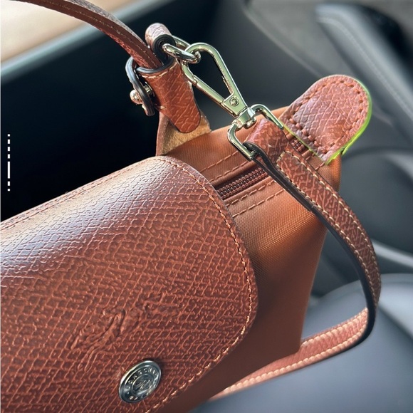 Longchamp Brown Mini Bag with Gold Details - Picture 4 of 5